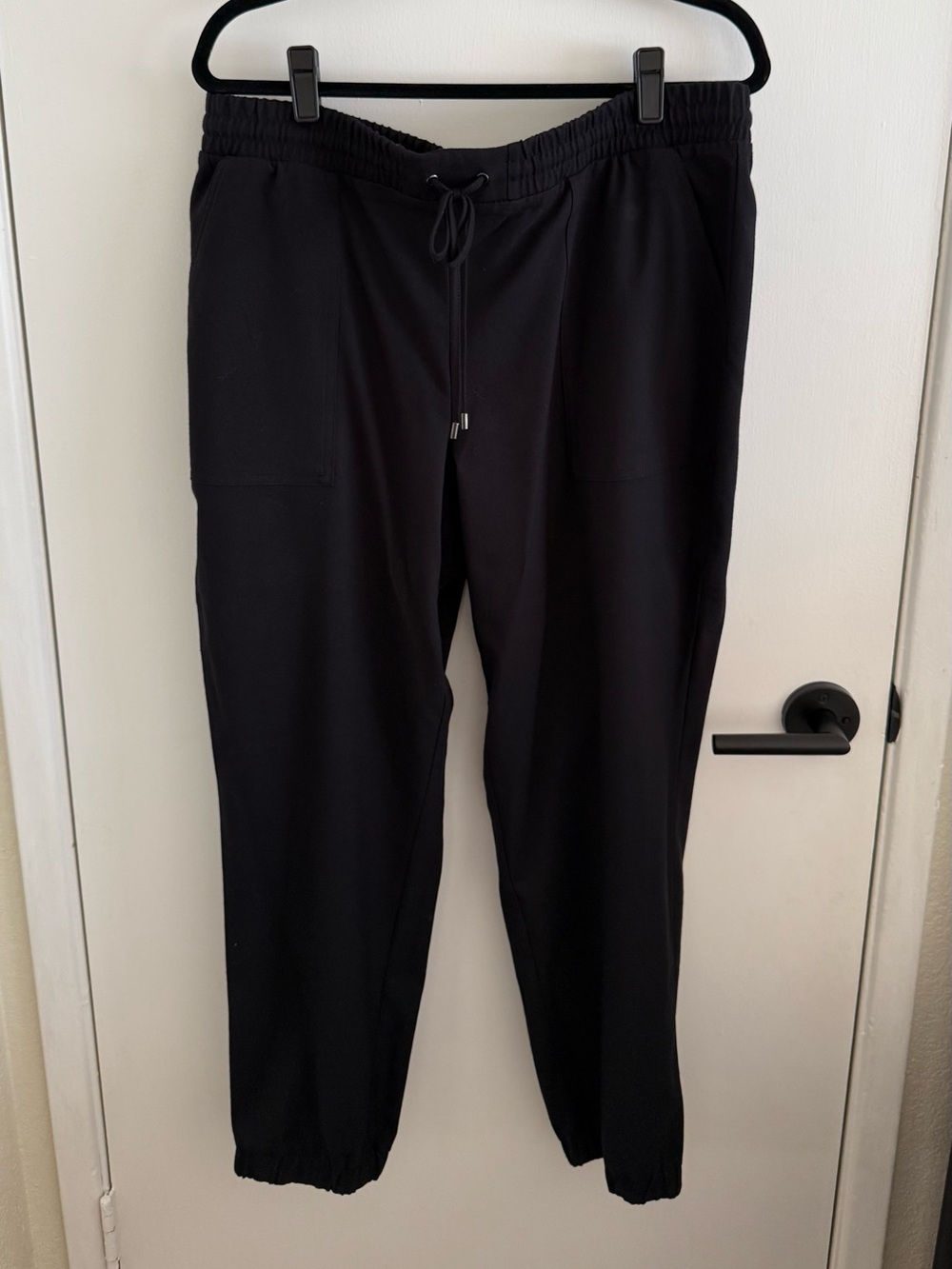 Nine West Black Stretch Drawstring Tapered Jogger Pants NWOT